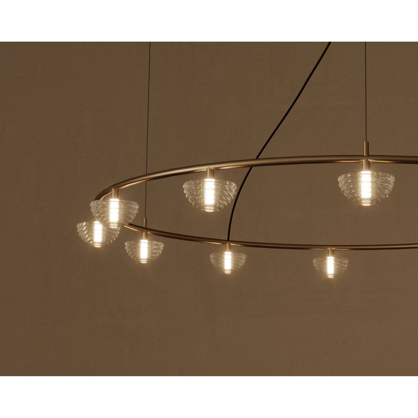 Hado Pendant in Aged Gold with Optic Striped Glass