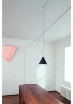 String Light 12mt Cable Cone Head LED Pendant with Soft Touch Black
