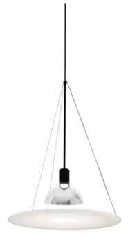 Frisbi Direct & Reflected Light Chrome Pendant with Three Steel Cables
