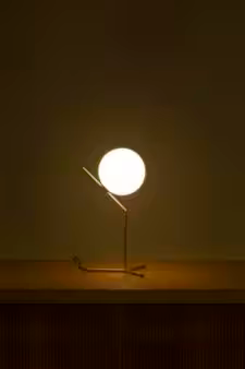 IC T1 High LED Table Lamp with Blown Glass Opal Diffuser