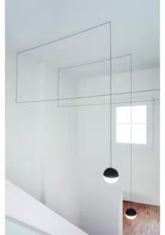 String Light 22mt Cable Sphere Head LED Pendant with Soft Touch Black