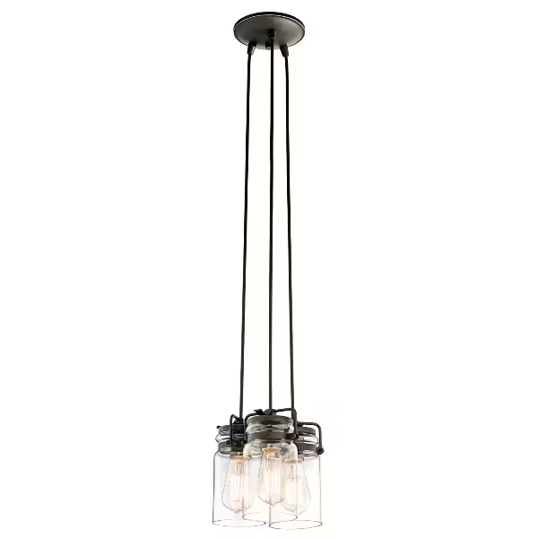 Brinley 3-Light Clear Glass Pendant