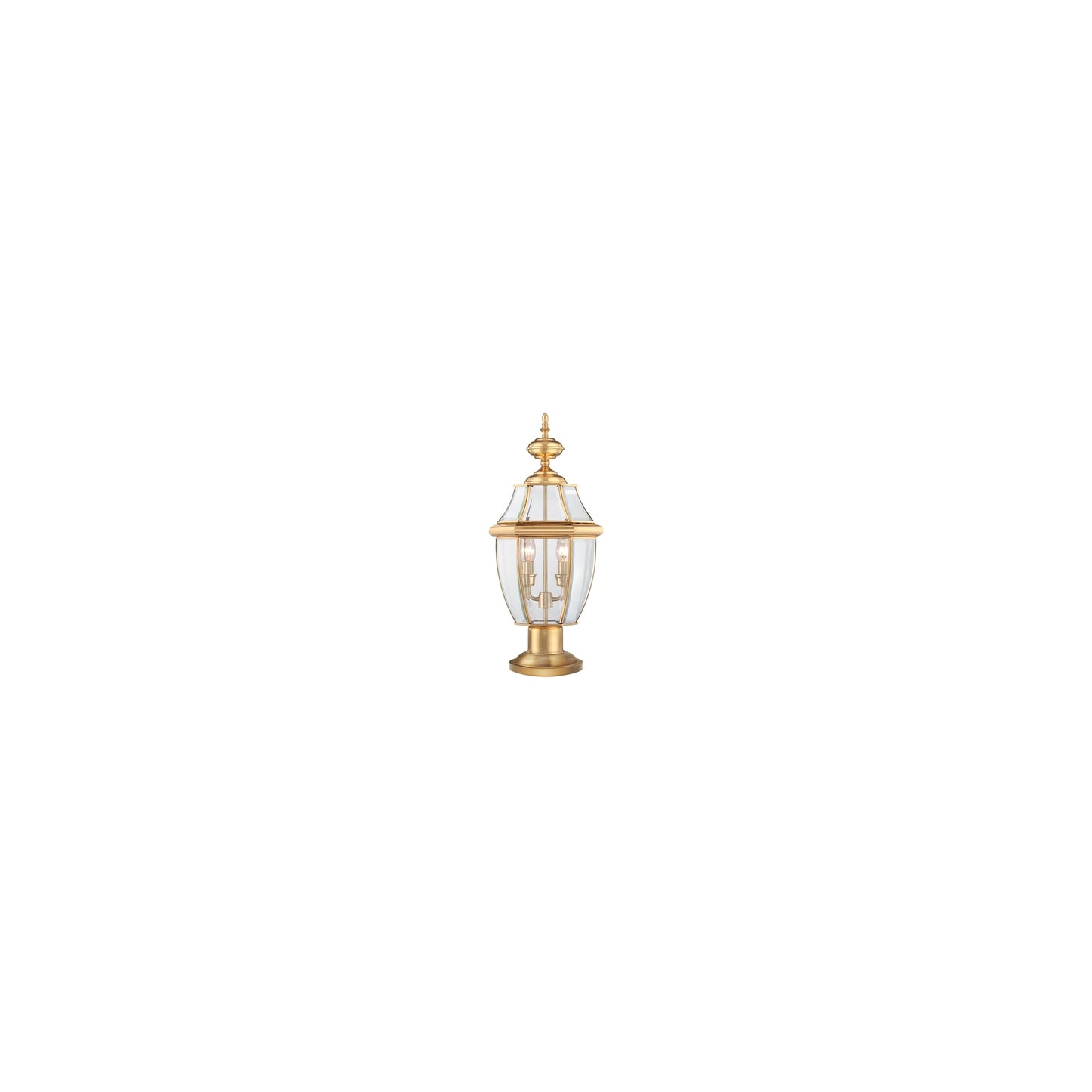 Newbury Two-Light Clear Glass Pedestal