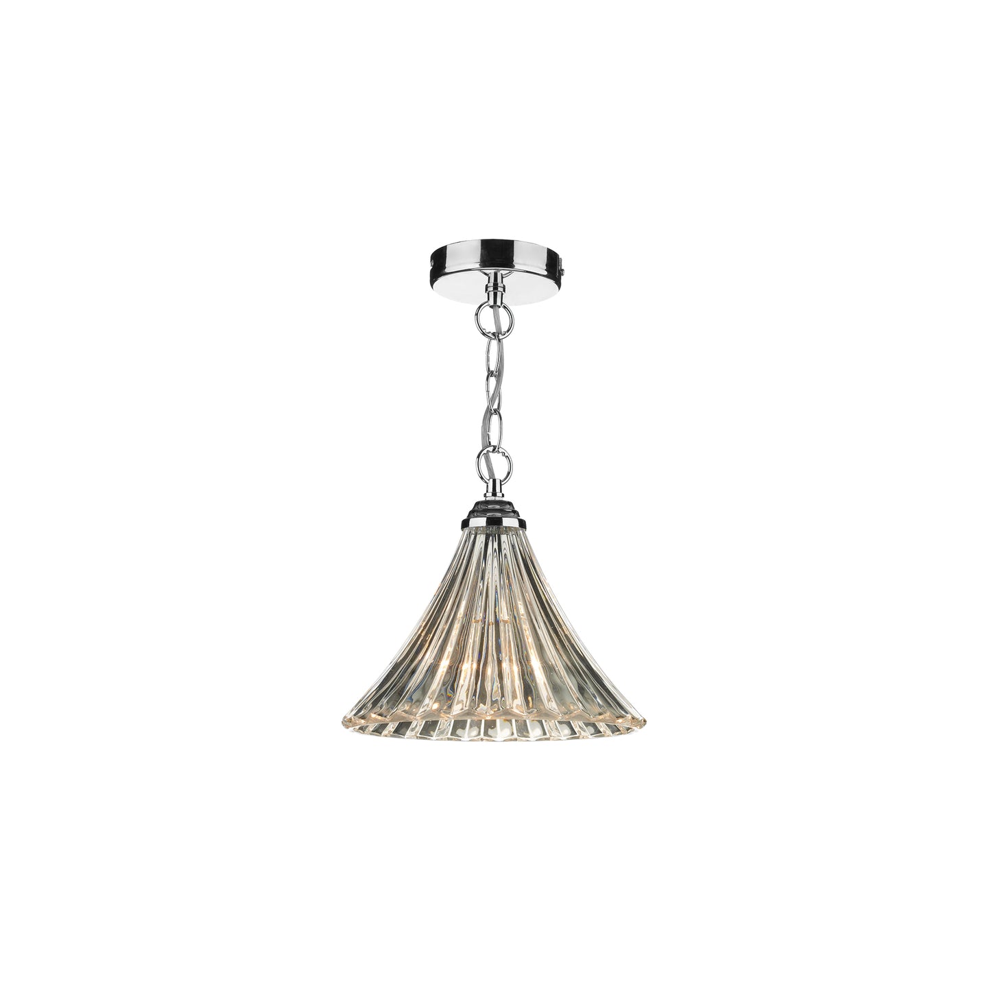 Ardeche 1-Light Fluted Glass Pendant in Polished Chrome