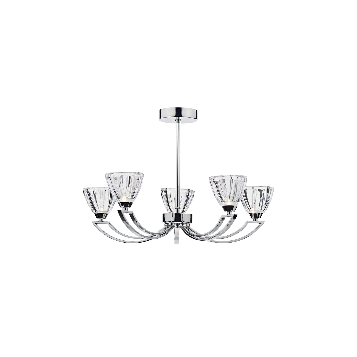 Vito 5-Light Chandelier with Glass Shade&Polished Chrome