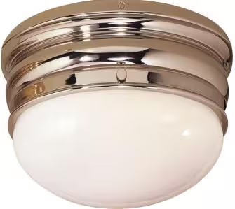 Crown Small White Glass Flush Mount