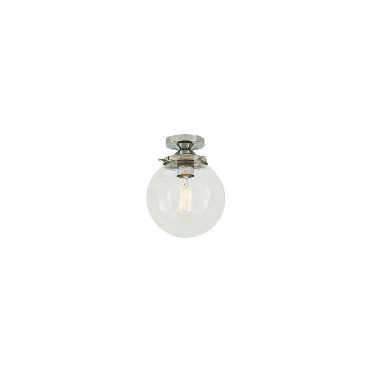 Riad Clear Glass Globe Flush Ceiling Light