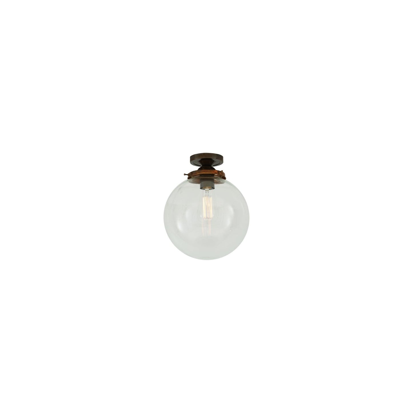 Riad Clear Glass Globe Flush Ceiling Light
