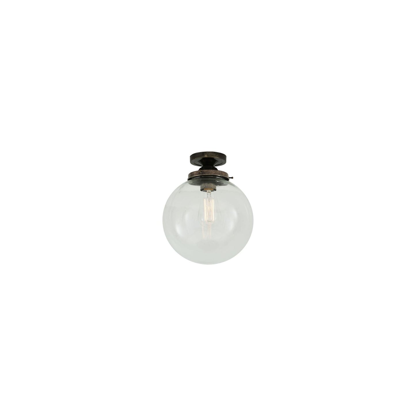 Riad Clear Glass Globe Flush Ceiling Light