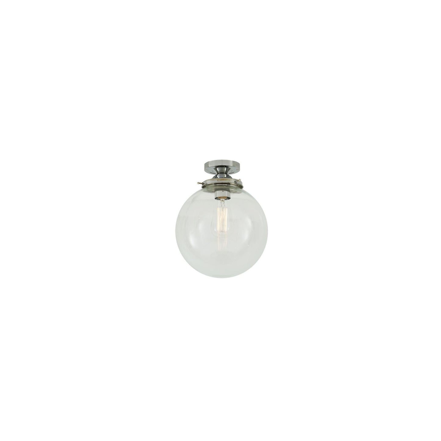 Riad Clear Glass Globe Flush Ceiling Light