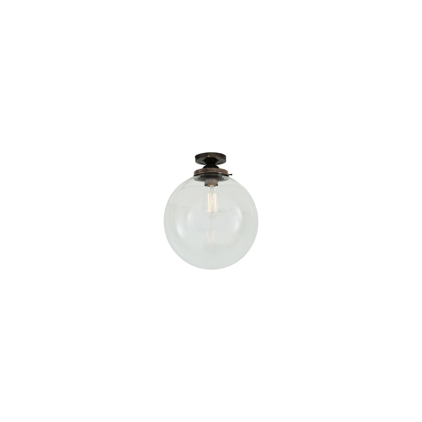 Riad Clear Glass Globe Flush Ceiling Light