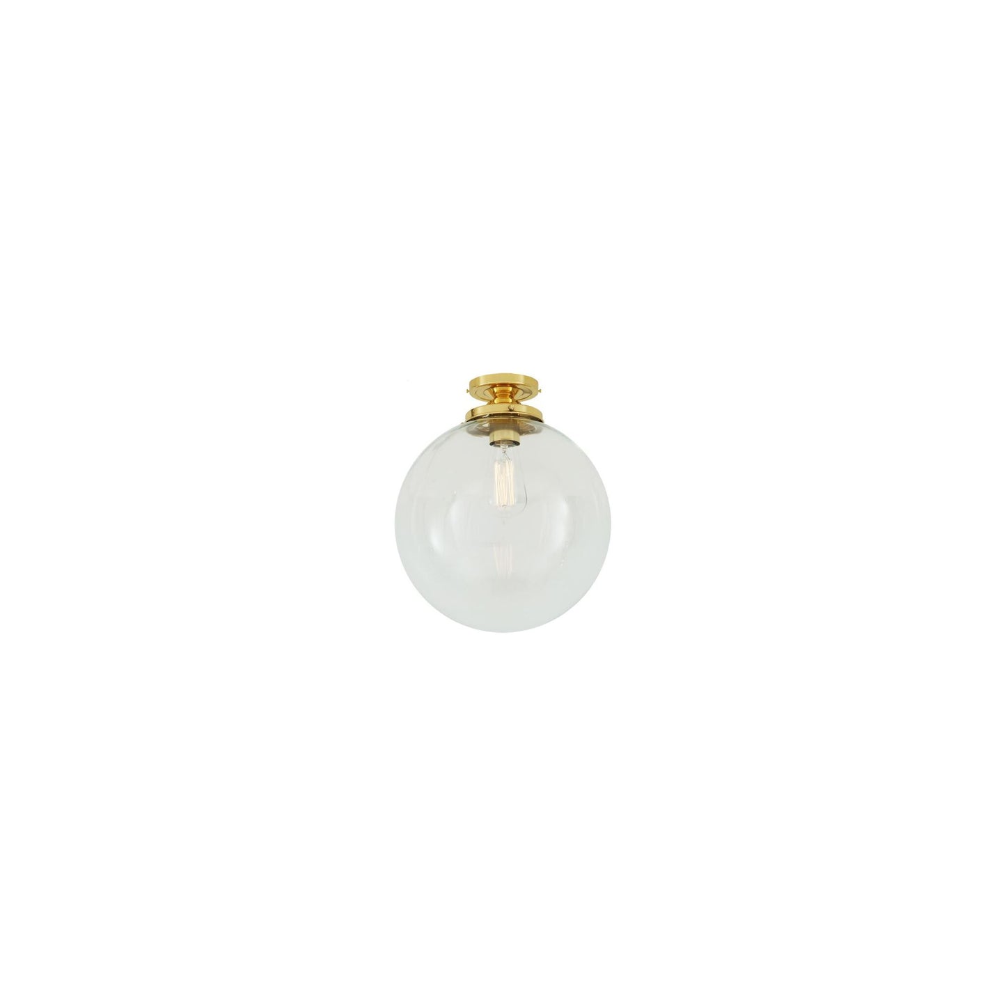Riad Clear Glass Globe Flush Ceiling Light