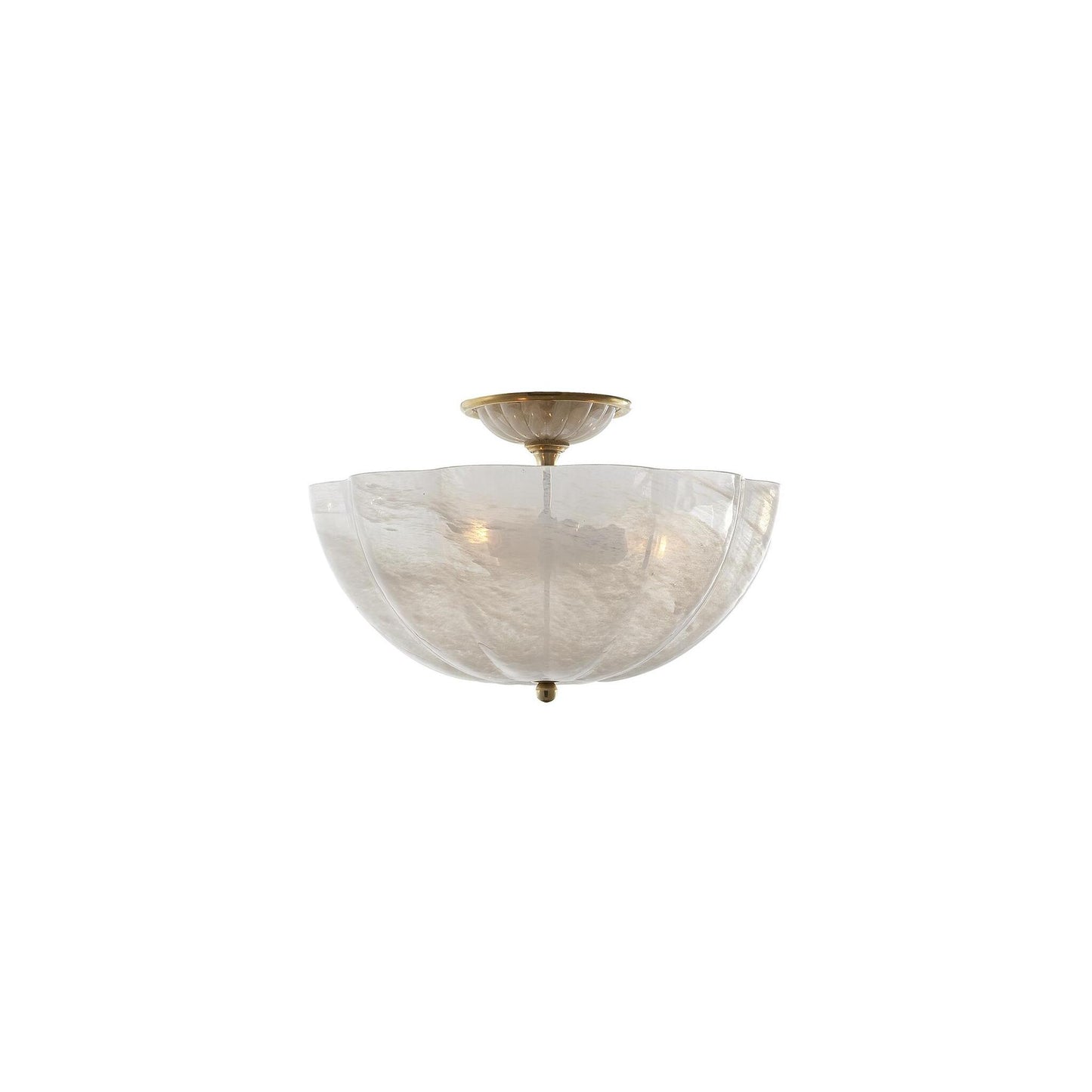 Rosehill Semi Flush with White Strie Glass