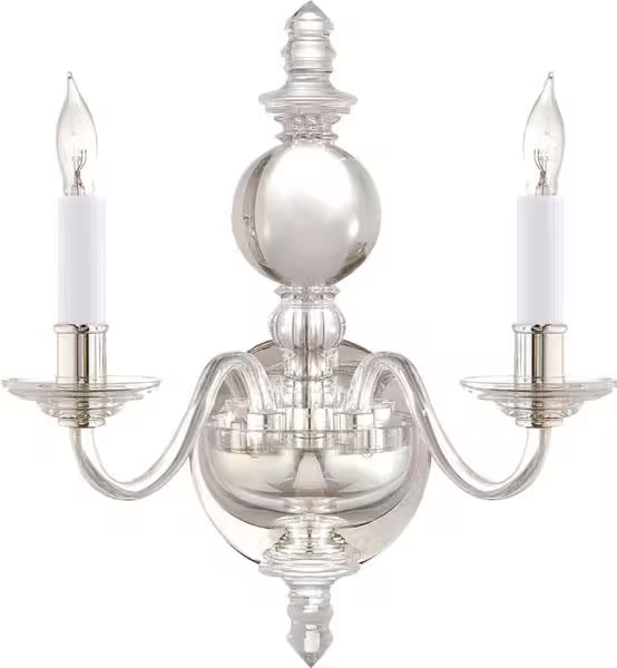 George ll Double Polished Nickel Wall Light