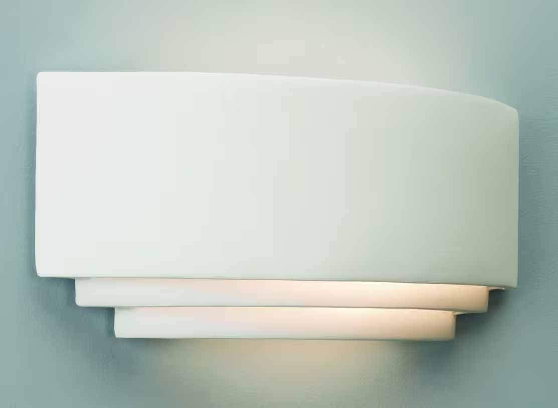 Amalfi 315 White Wall Light with Ceramic Stepped