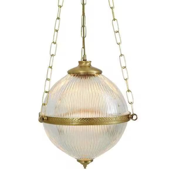 Blaenau 30cm Victorian Holophane Glass Pendant