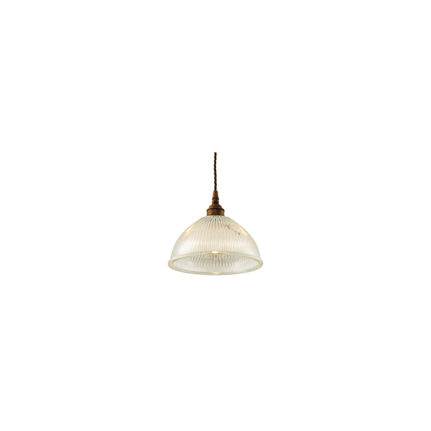 Boston Vintage Holophane Glass Pendant Light 20cm