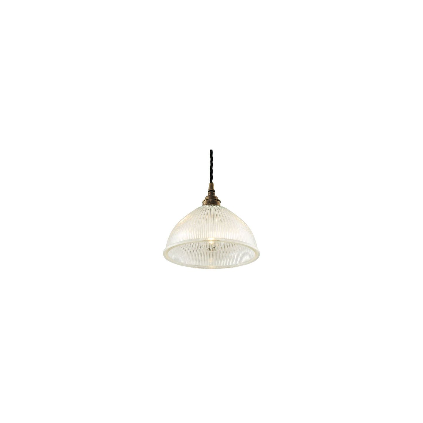 Boston Vintage Holophane Glass Pendant Light 20cm