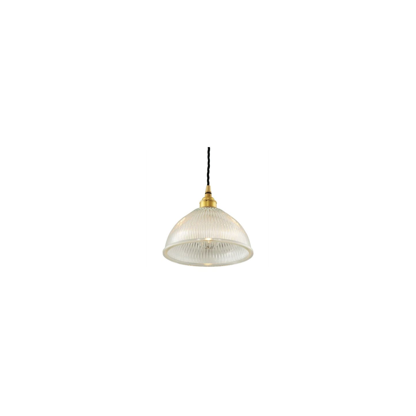 Boston Vintage Holophane Glass Pendant Light 20cm