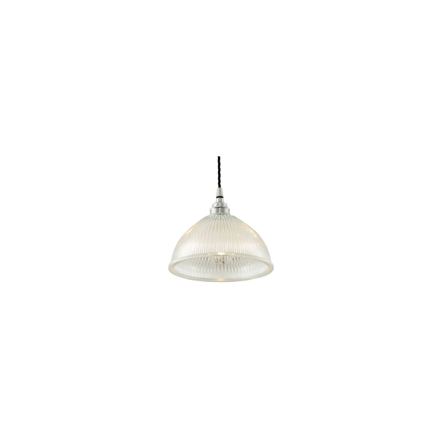 Boston Vintage Holophane Glass Pendant Light 20cm