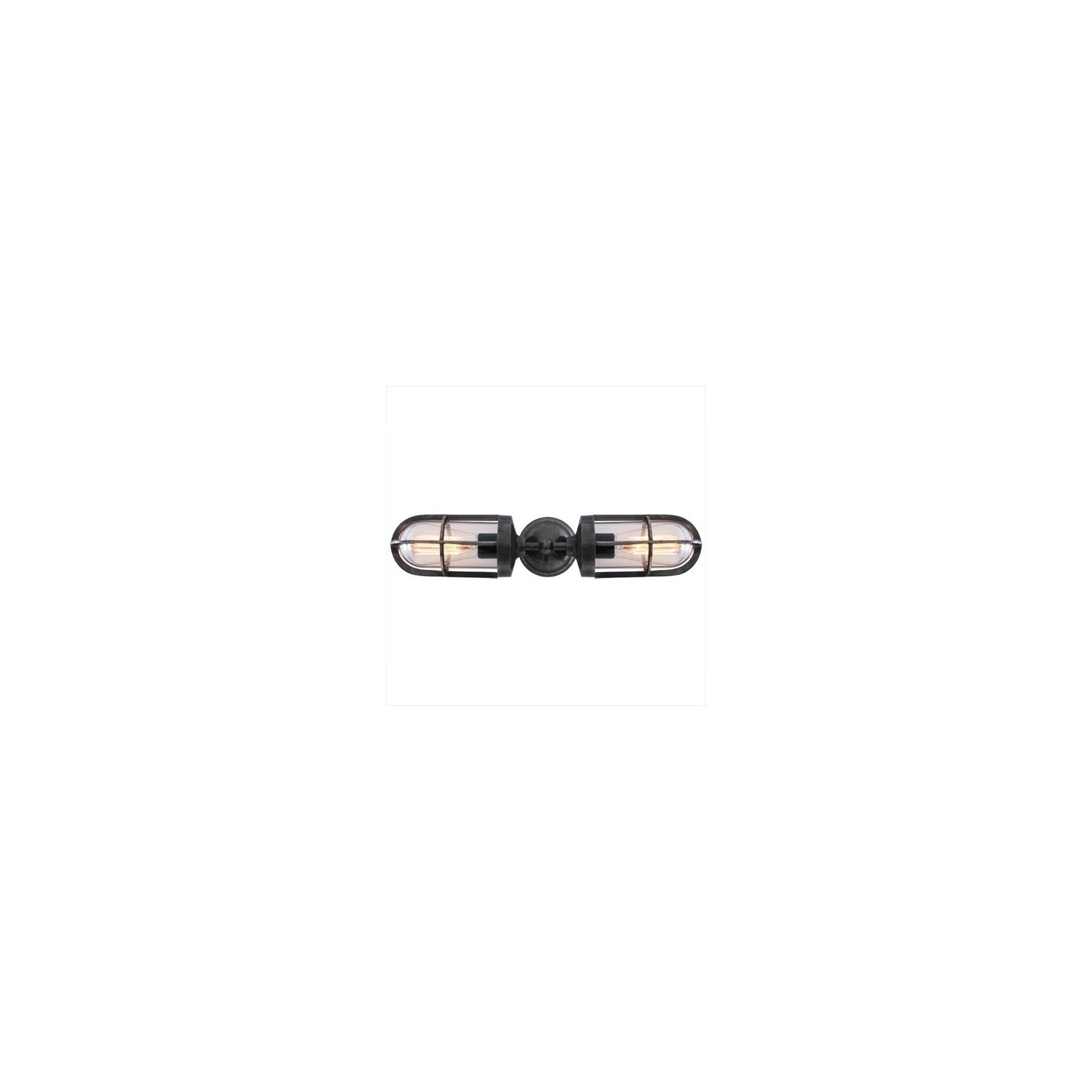 Clayton Double Well Glass Wall Light IP54