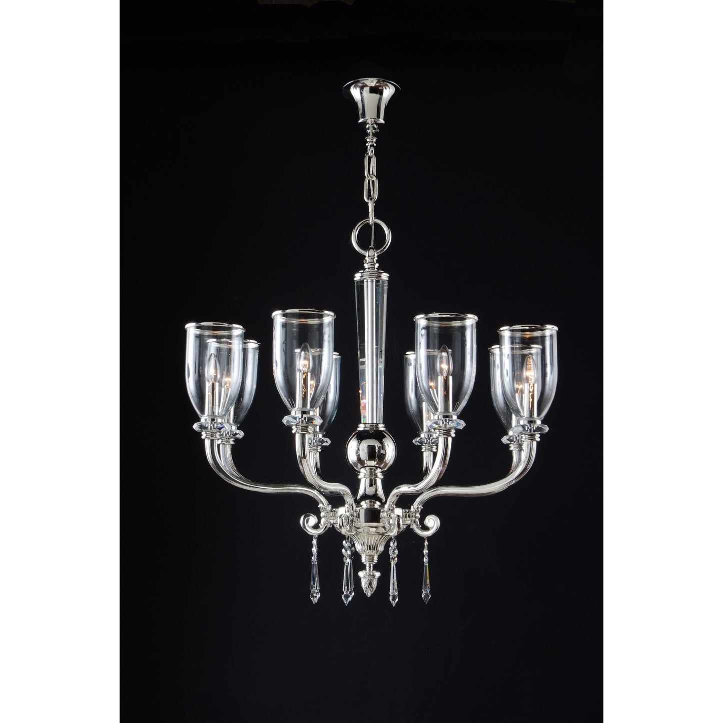 Gallery 8-Light Crystal Glass Chandelier with Glass Shade