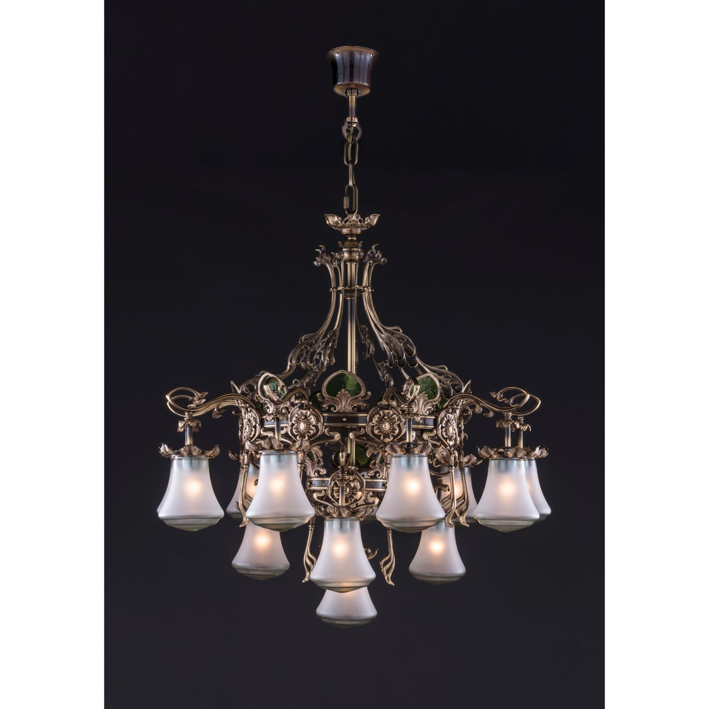 Romantic 13-Light Venetian Glass Chandelier