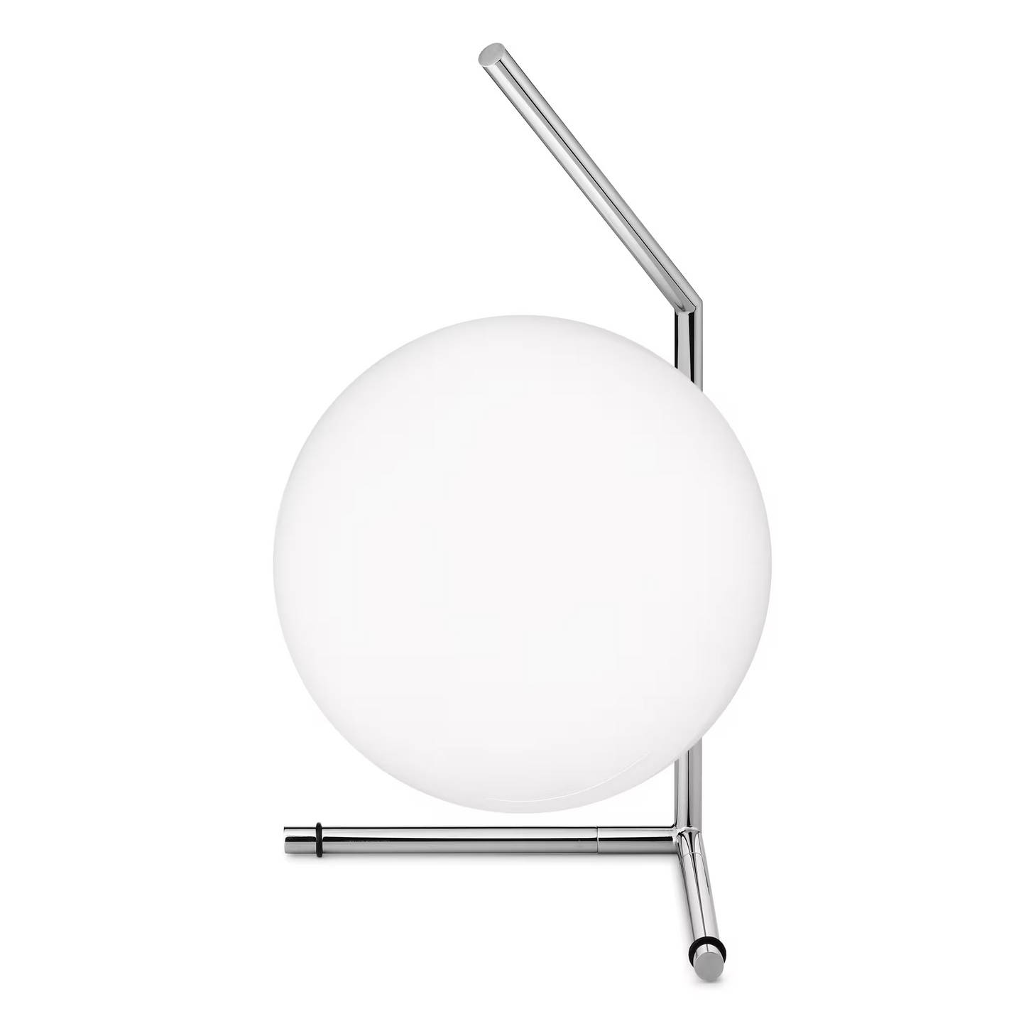 IC T1 Low Chrome Steel Table Lamp with Blown Glass Opal Diffuser