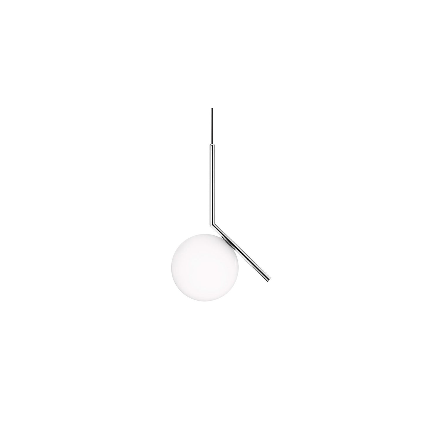 IC S1 Small Steel Pendant with Blown Glass Opal Diffuser