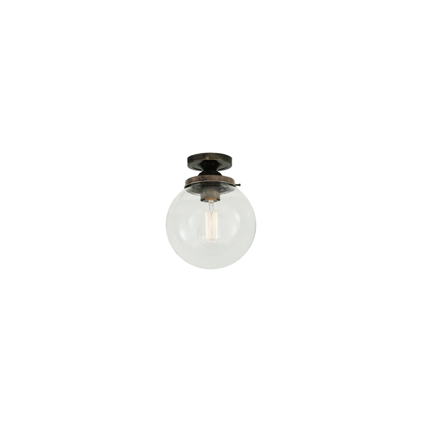 Riad Clear Glass Globe Flush Ceiling Light