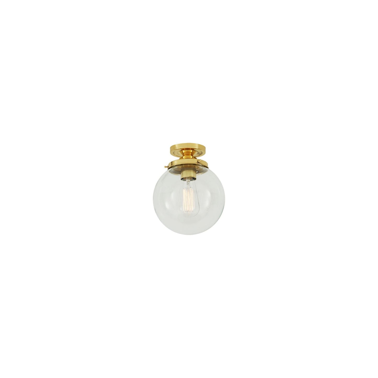 Riad Clear Glass Globe Flush Ceiling Light