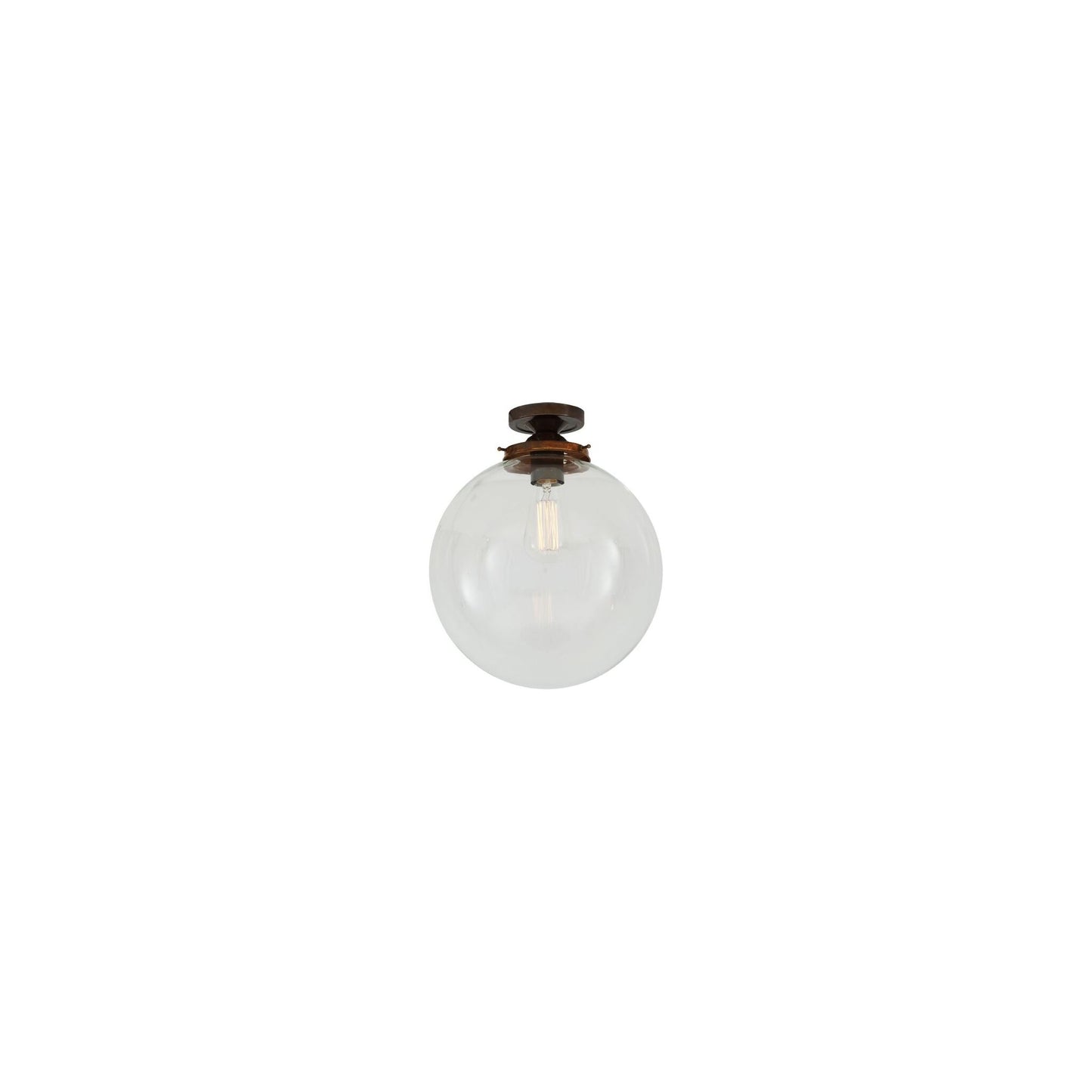 Riad Clear Glass Globe Flush Ceiling Light