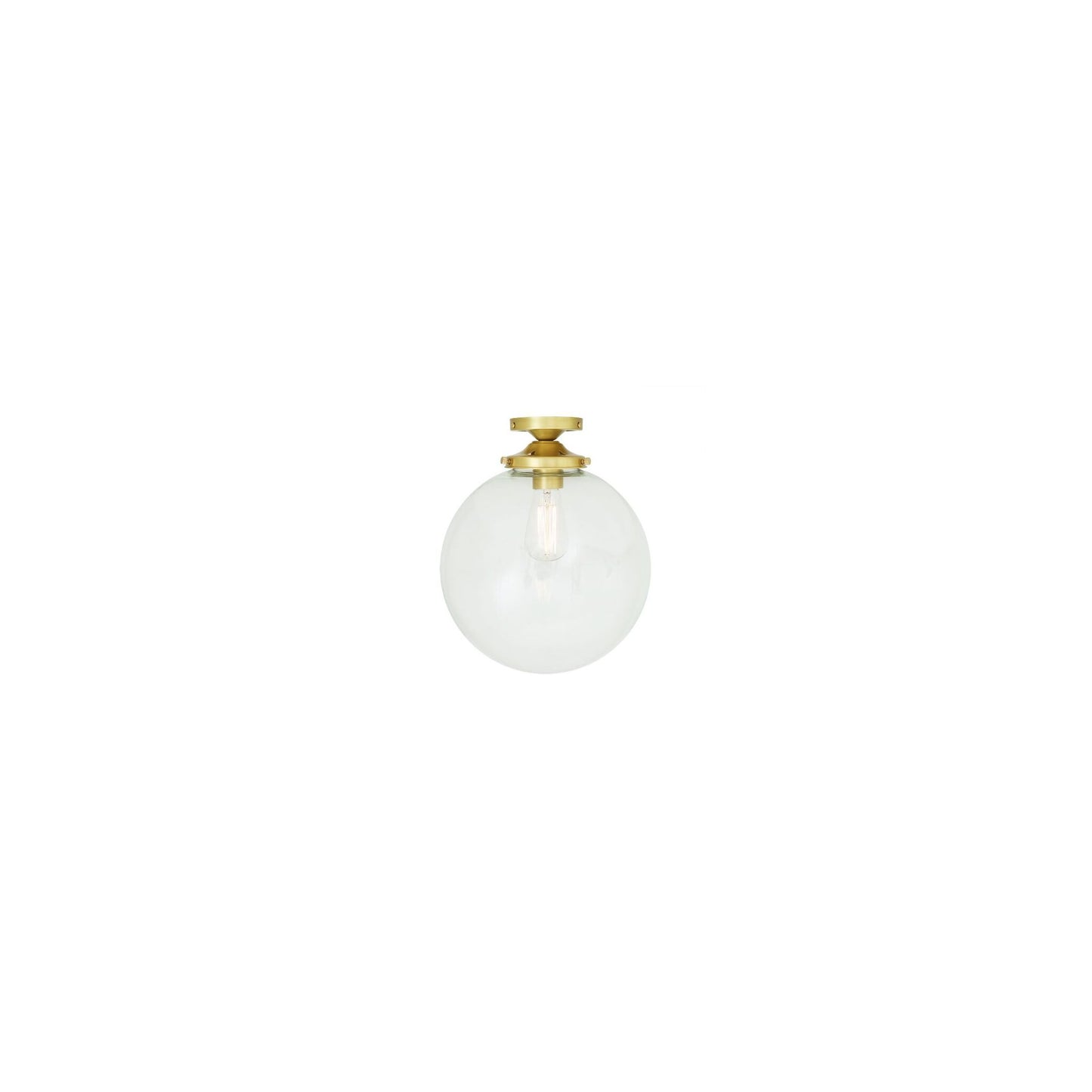 Riad Clear Glass Globe Flush Ceiling Light