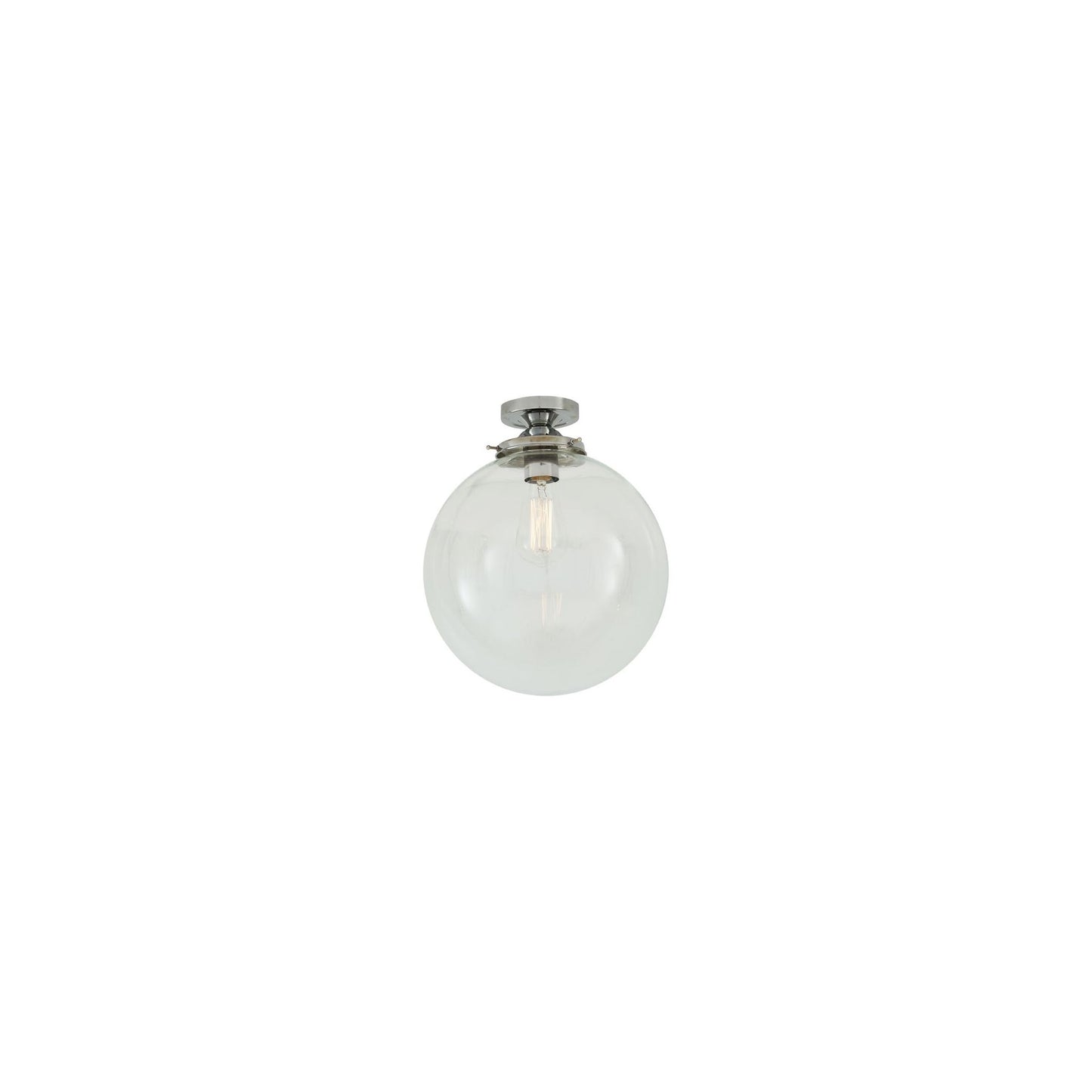 Riad Clear Glass Globe Flush Ceiling Light