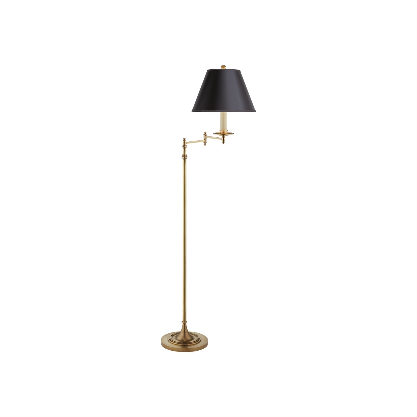 Dorchester Swing Arm Floor Lamp in Antique-Burnished Brass