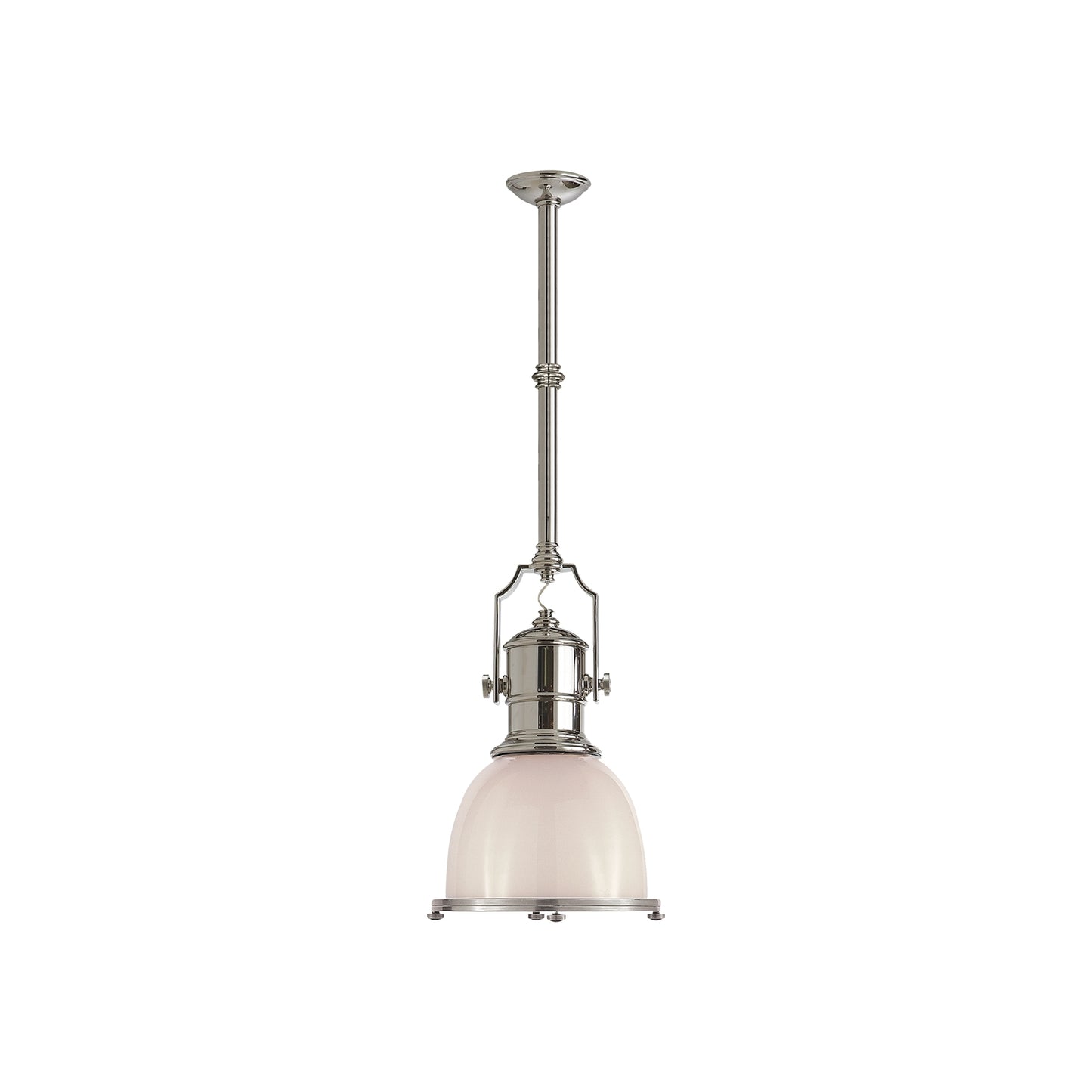 Country Small White Glass Pendant