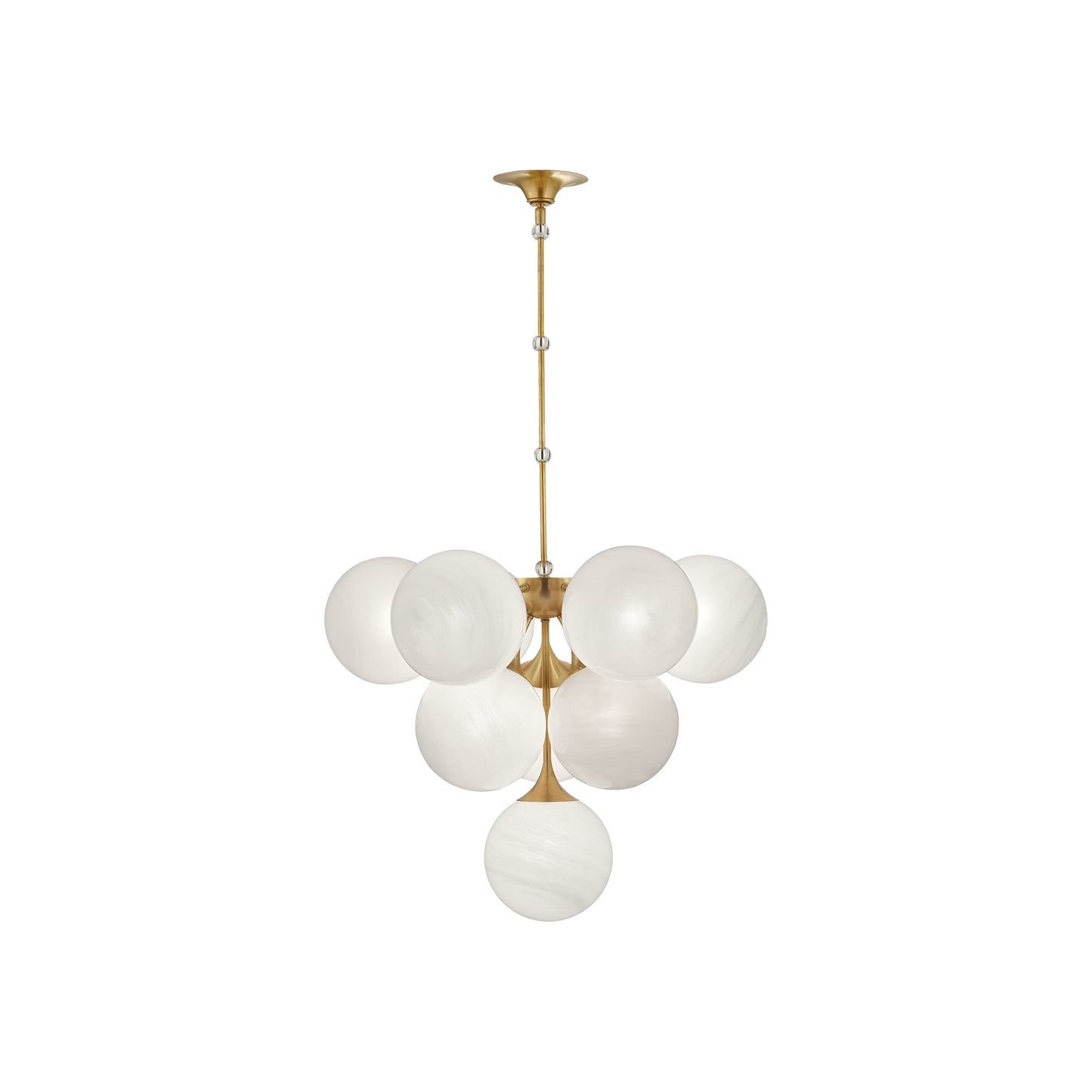 Cristol Tiered Chandelier with White Strie Glass