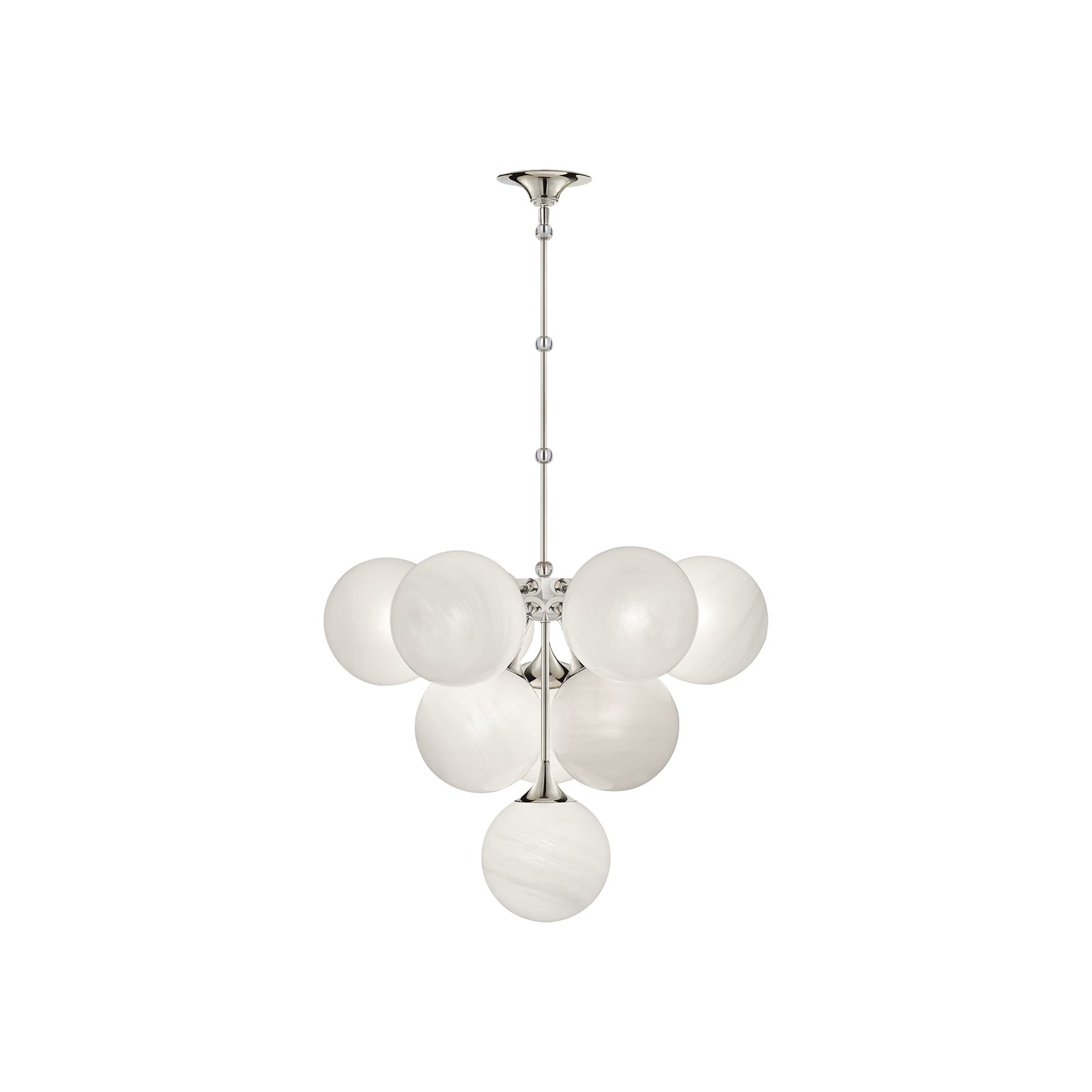Cristol Tiered Chandelier with White Strie Glass