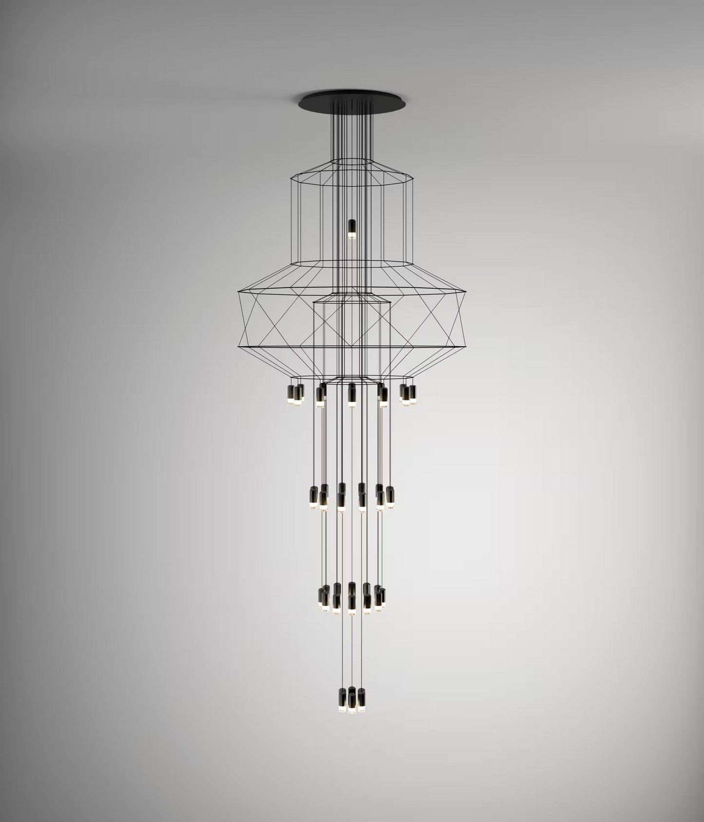 Wireflow Chandelier Forty-Three Light Pendant