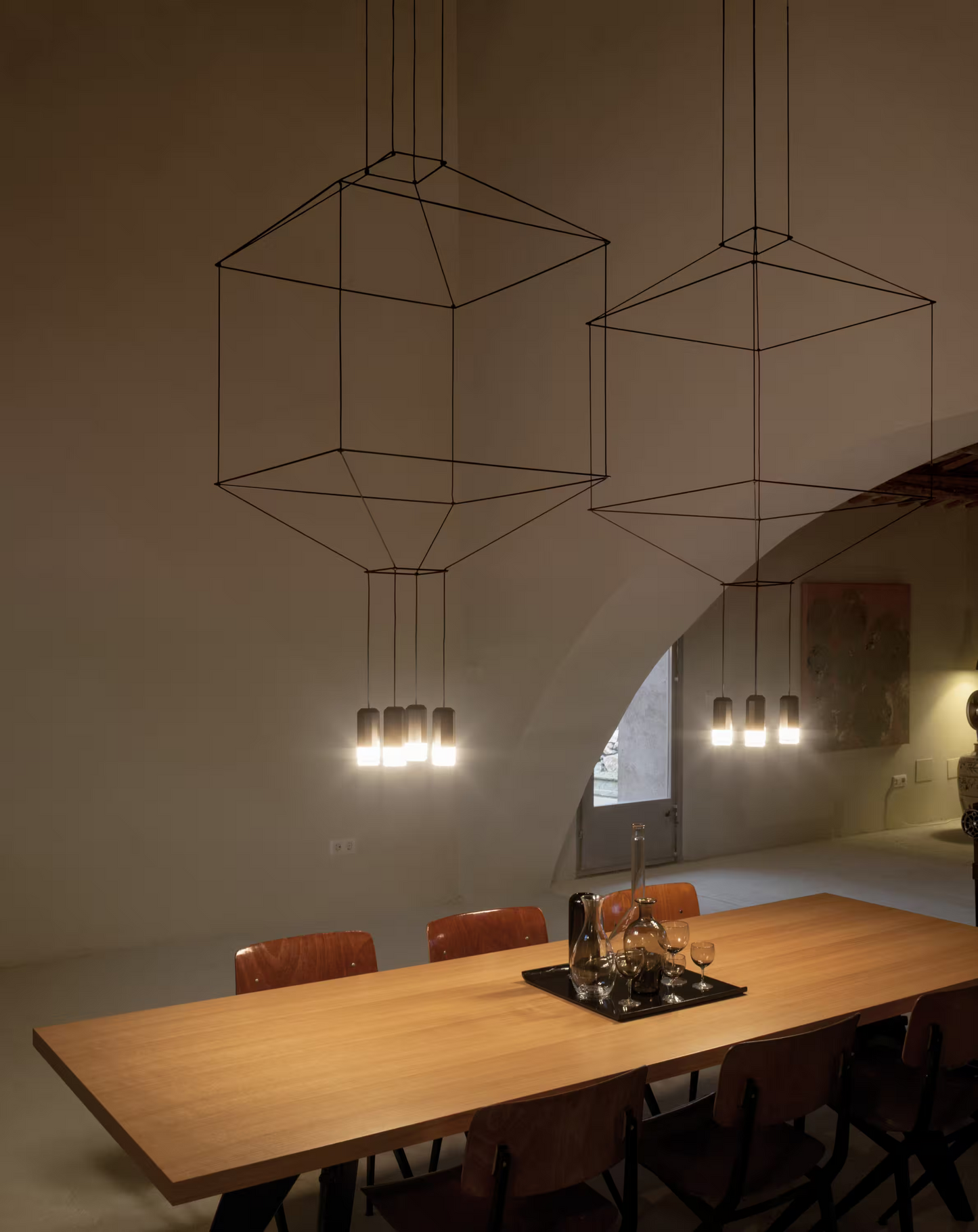 Wireflow Square Four-Light Pendant