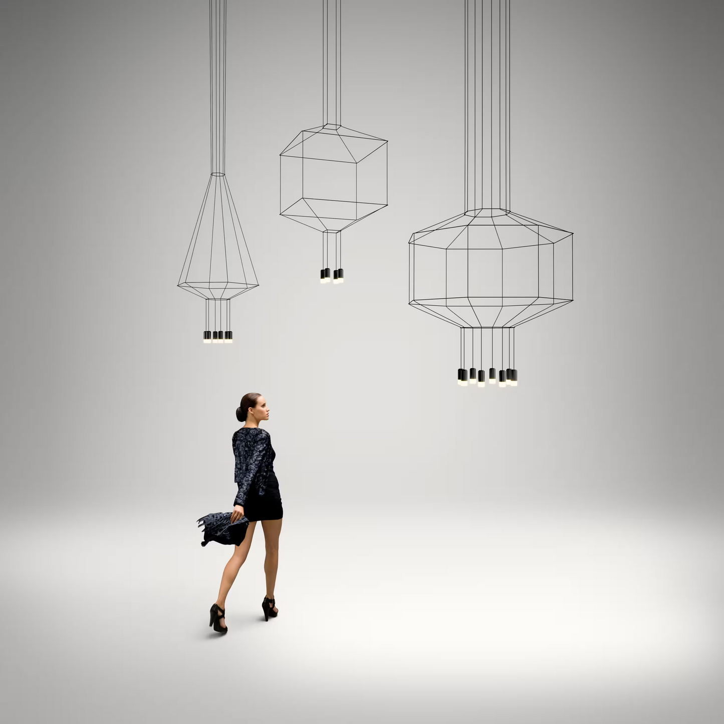 Wireflow Square Four-Light Pendant