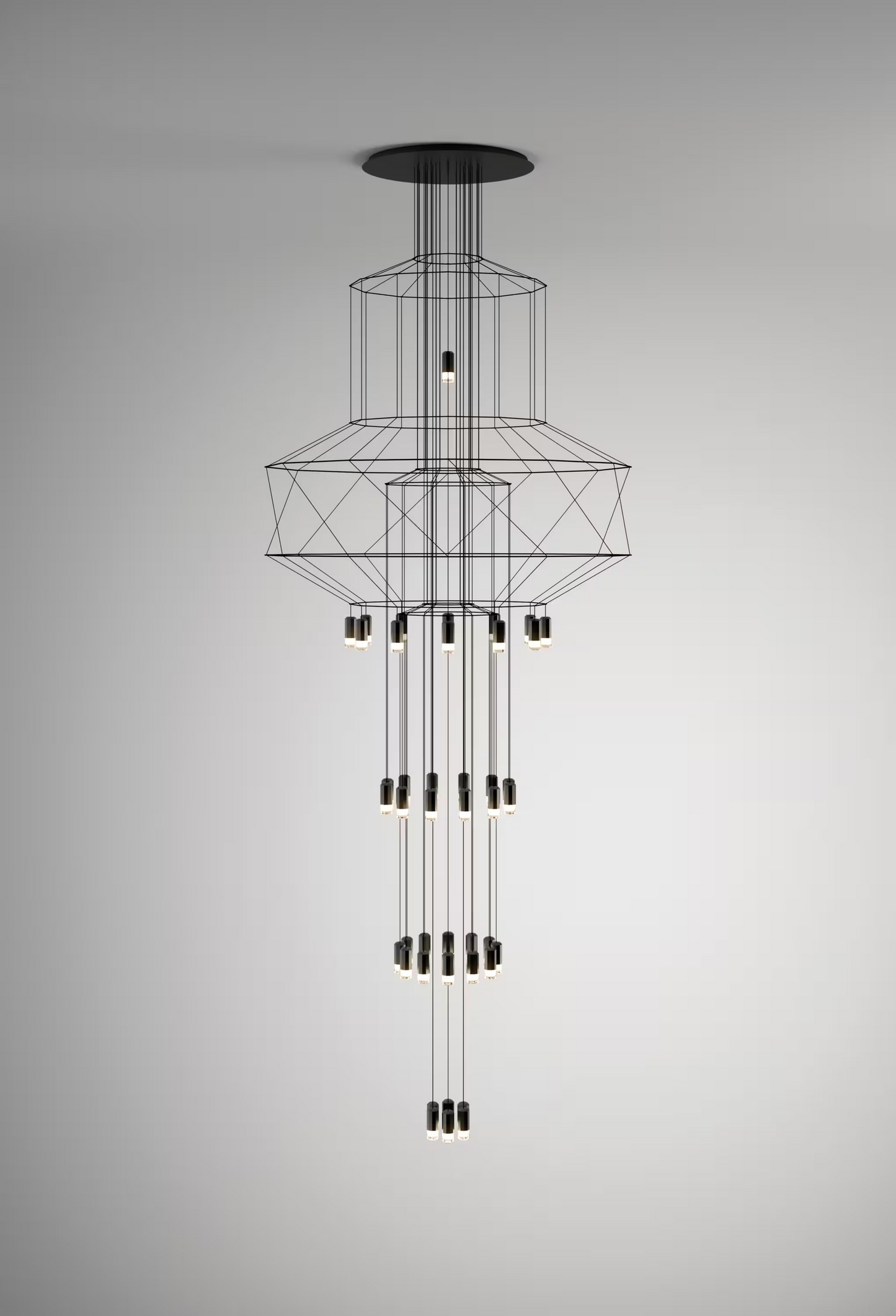 Wireflow Chandelier Forty-Three Light Pendant