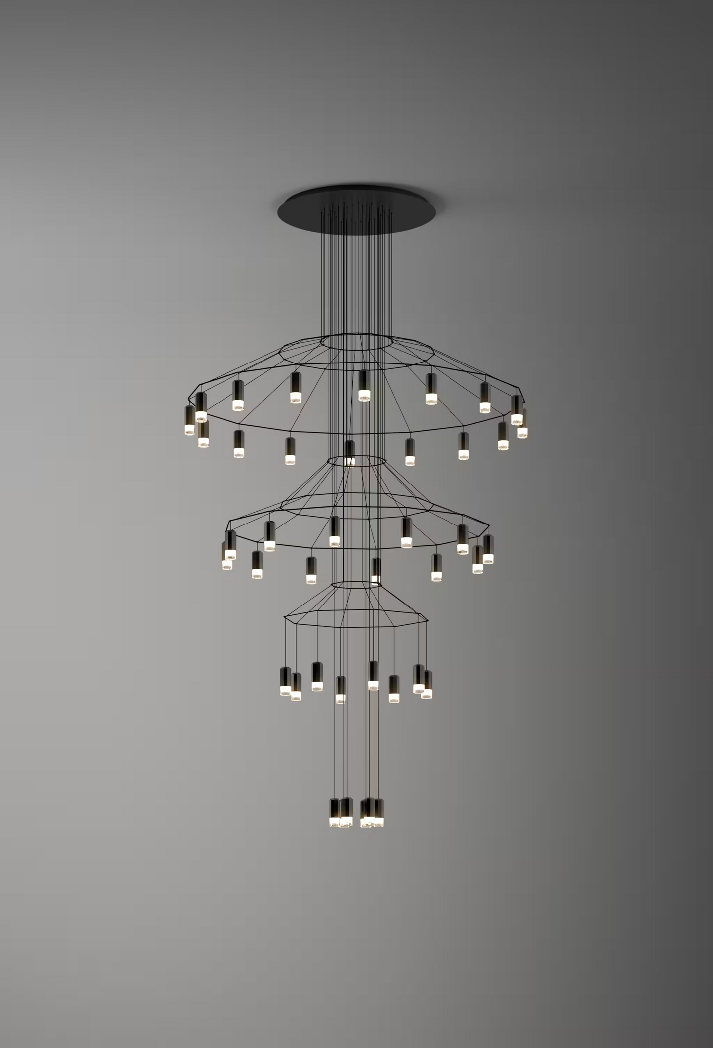 Wireflow Chandelier Forty-Two Light Pendant