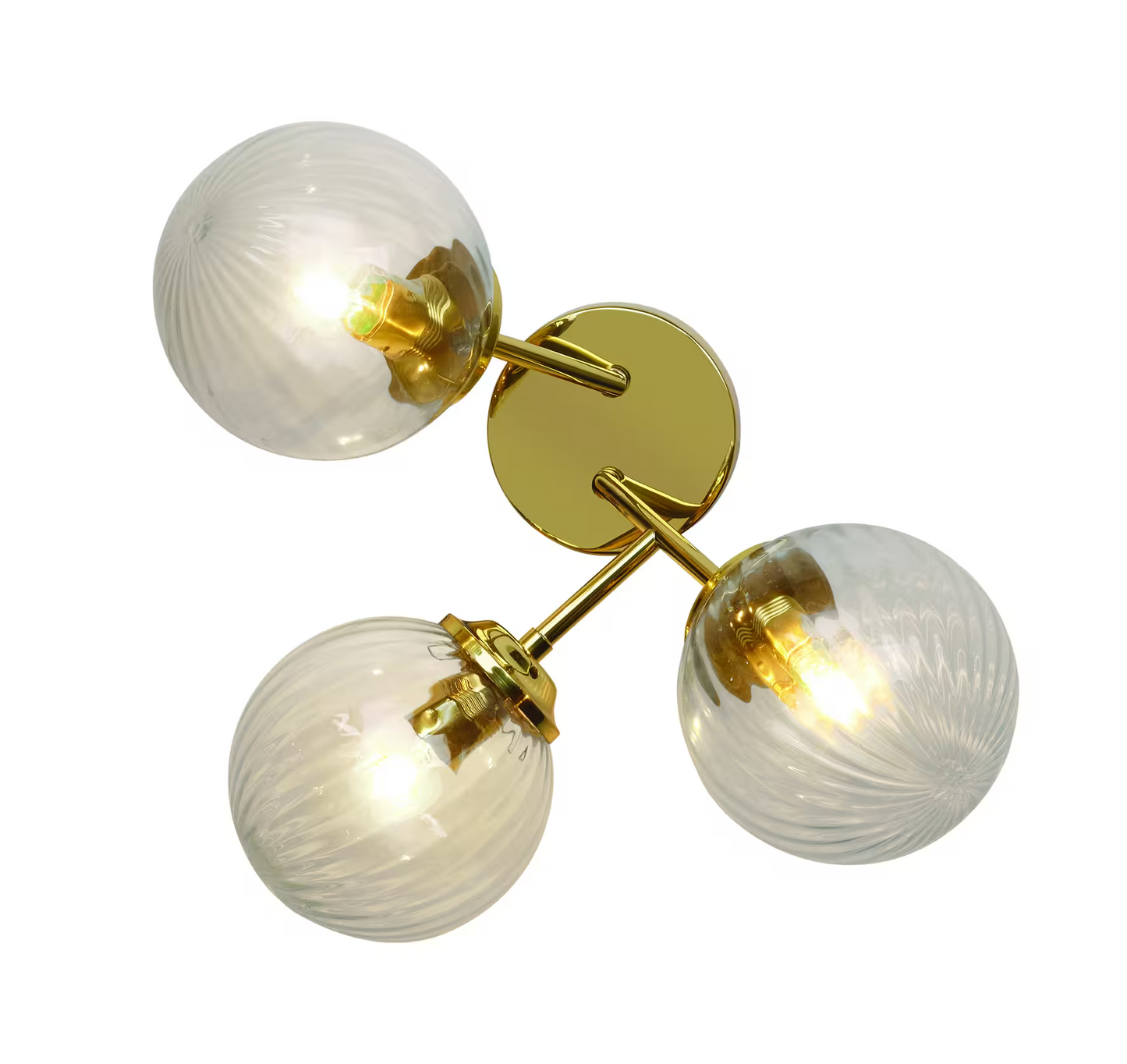 Globus Three-Light Wall Or Flush Mount with Clear Glass