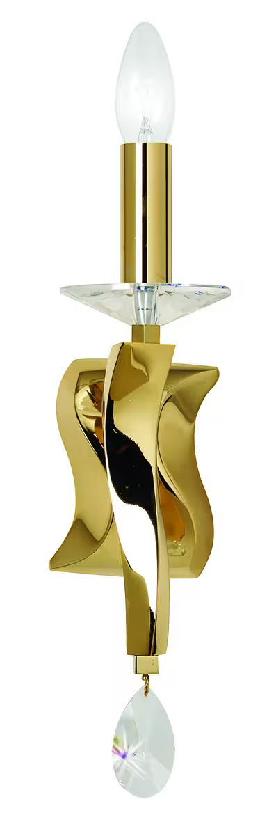 Aire Single Upward Wall Lamp with Asfour Lead Crystal