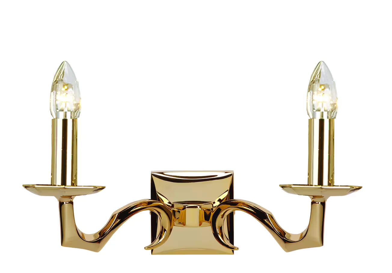 Sculpture Double Upward Wall Lamp with Metal Plate