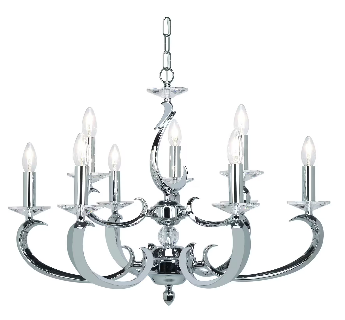 Esbelta Nine-Light Chandelier with Asfour Lead Crystal