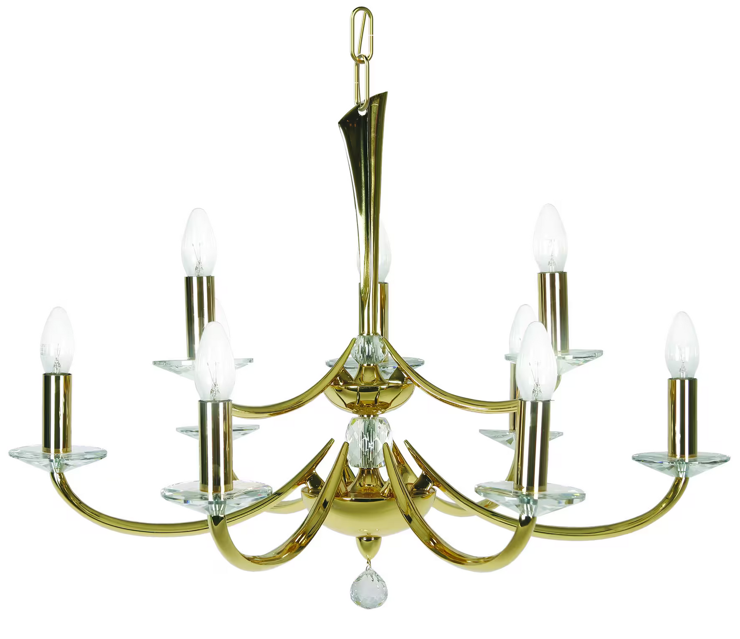 Bahia Nine-Light Chandelier with Asfour Lead Crystal