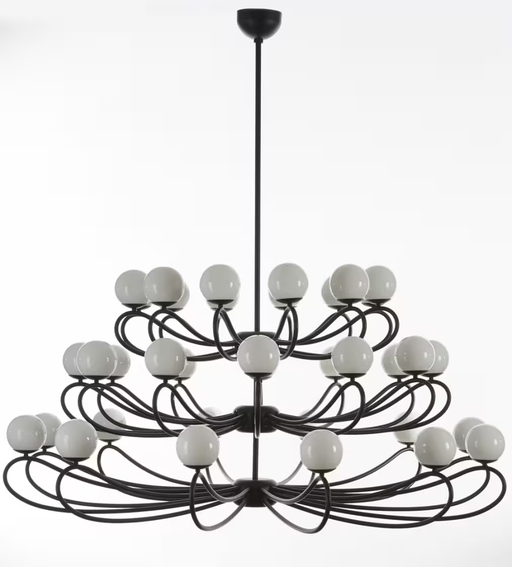 Papillion 36-Light Chandelier with White Glass