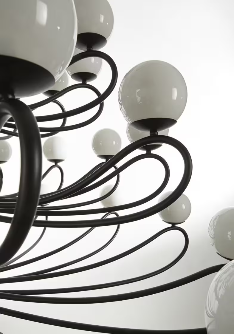 Papillion 36-Light Chandelier with White Glass